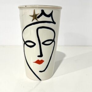 STARBUCKS | MERMAID Face Art Ceramic TUMBLER 10 oz 6"